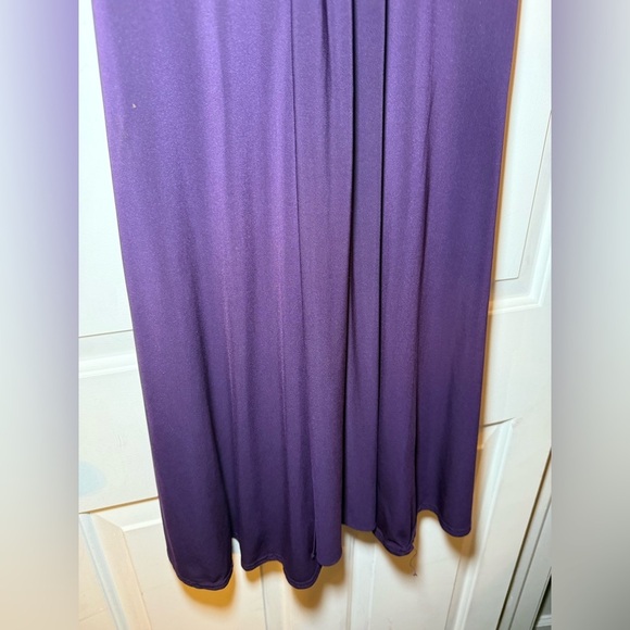 Vintage Jessica Howard Purple Aline Dress Pleated V Neckline Rhinestones Sz 6P - Picture 4 of 8